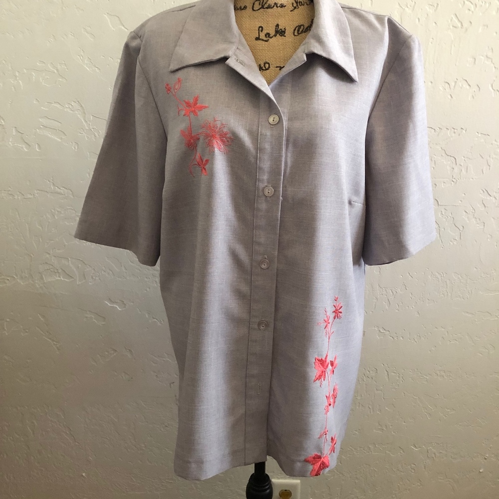 Pride & Joy gray & pink blouse, size 20W